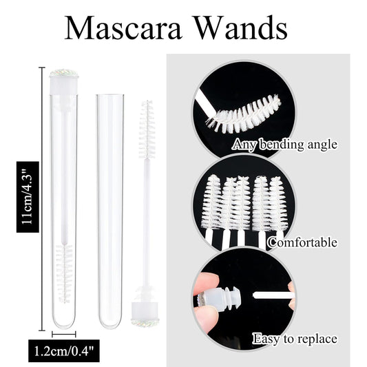 50pcs Lash brush Mascara wands and tubes Spoolies for eyelash extensions Mascara wand tubes scale white