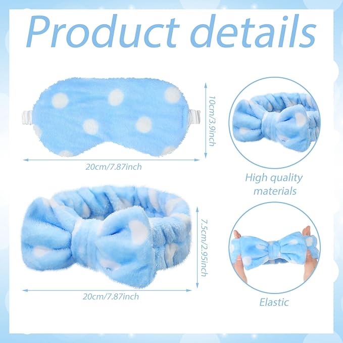 Kajaia 12 Pcs Sleepover Party Favors for Woman Plush Sleep Eye Mask Soft Spa Headband for Spa Birthday Bachelorette Slumber Party Supplies(Stylish)