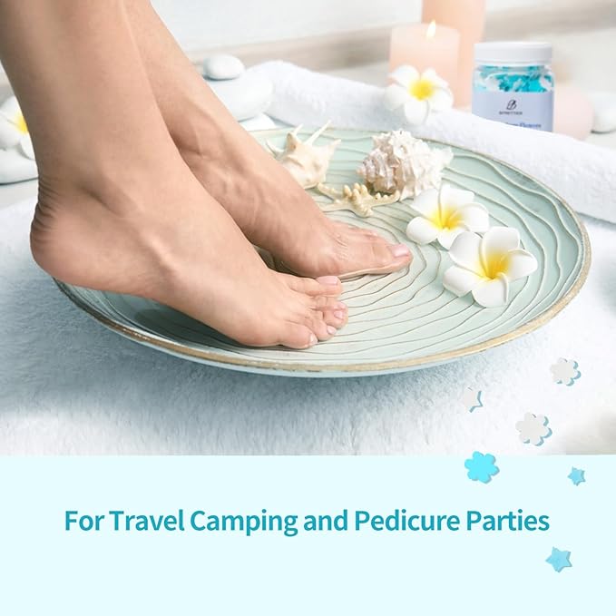 Foot Soak Flower Soap Sheets Pedicure Foot Soaks for Softens Calluses Moisturizing Relaxing Feet Pedi Party, Birthdays, Sleepovers Use (Ocean)