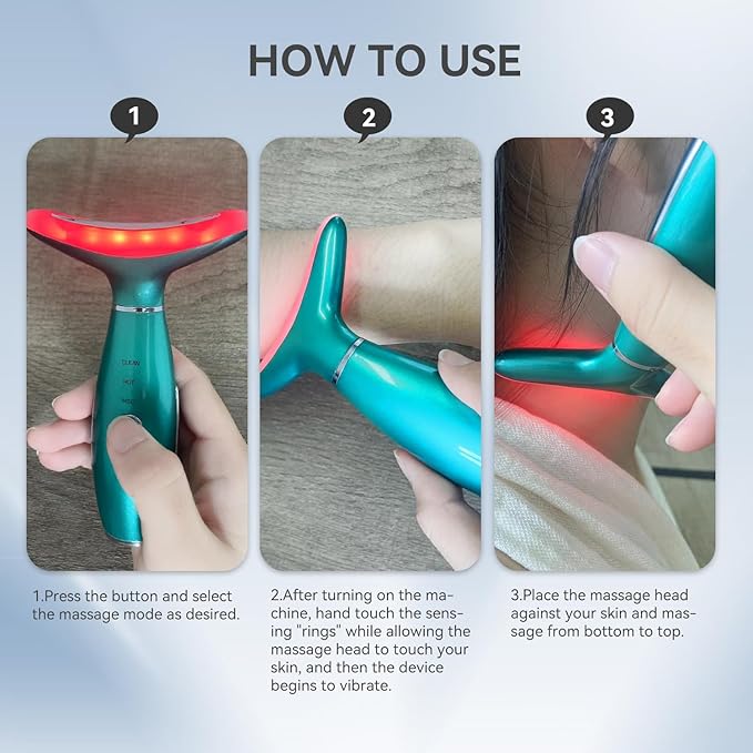 Neck Face Massager, 3-in-1 Portable Facial Massager (Green)