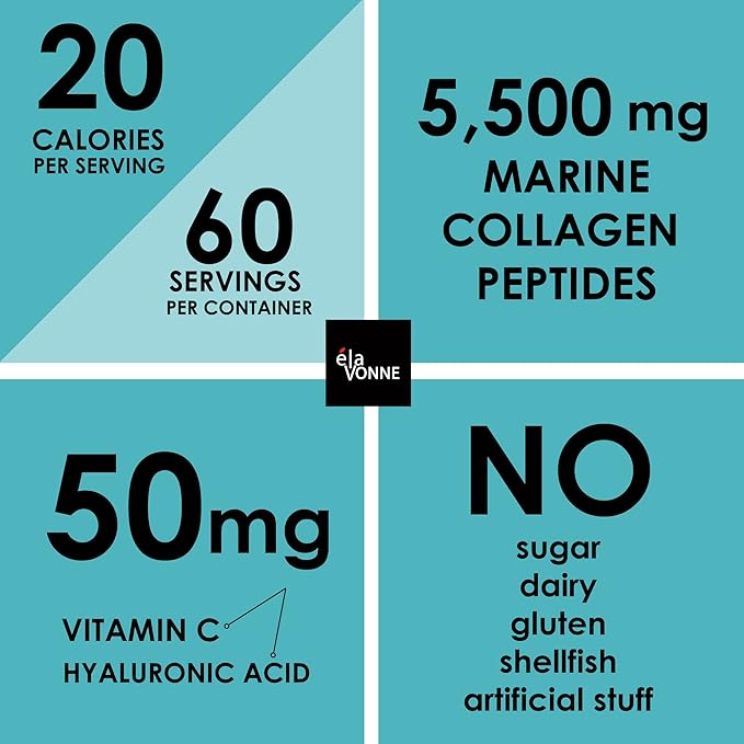 Amino Collagen C with Hyaluronic Acid (60 Servings _ 16oz _456g) - Non-GMO Marine Collagen Peptides - Hydrolyzed Powder - Unflavored - No Sugar - For Firm Skin, Hydration, Healthy Joints and Gut.