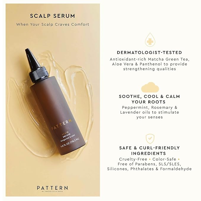PATTERN Beauty by Tracee Ellis Ross Scalp Serum with Rosemary and Peppermint Oil to Moisturize Dry, Itchy Scalps, 4 Fl Oz