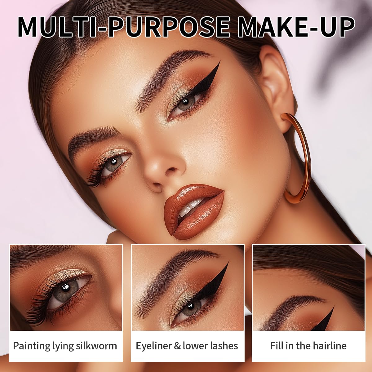 2 Pack Eyebrow Pen, Brow Pencil 2-in-1 Dual-Ended Microblading Eyebrow Pencil with 2-Fork-Tip and Precise Brush-Tip, Waterproof Long Lasting Eyebrow Pen for Natural Hair-Like Brows(Light Brown*2)