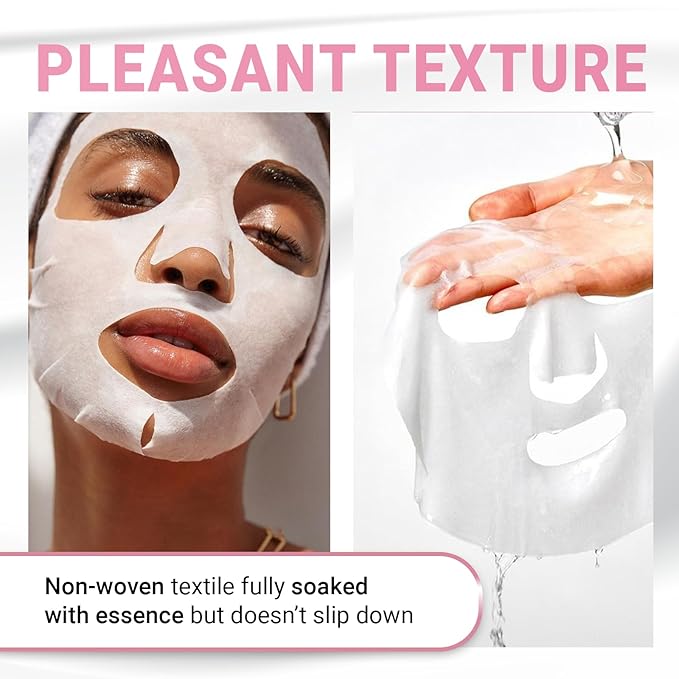 8 Pack of Collagen Face Mask with Ceramides - Rejuvenating Facial Sheet Mask, Reduce Wrinkles & Fine Lines - Face Masks Skincare Moisturizing Collagen Mask for All Skin Types