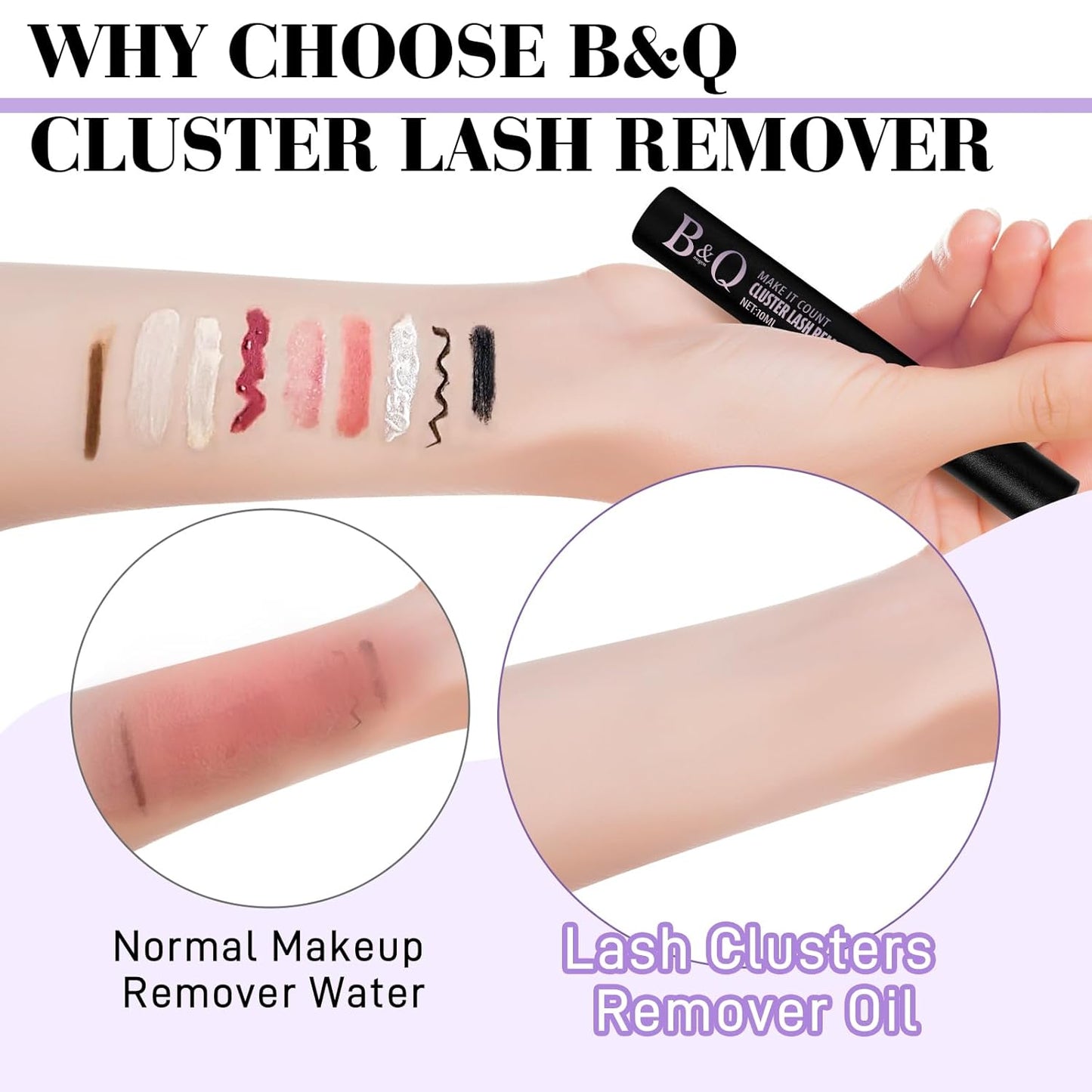 B&Qaugen B&Q Lash Remover for Lash Clusters 10 ML Lash Cluster Remover Cluster Lash Remover Cluster Lash Bond Remover Lash Adhesive Remover Lash Glue Remover Lash Bond and Seal Remover（Remover-10ML）
