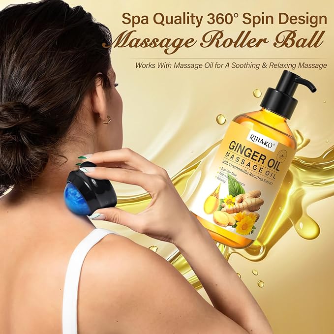 Mother's Day Gifts for Women – 3-Pack Massage Oil for Massage Therapy | Lymphatic Drainage Ginger, Relaxing Lavender, and Sore Muscle Eucalyptus Oils | Date Night & Spa Gift for Him & Her