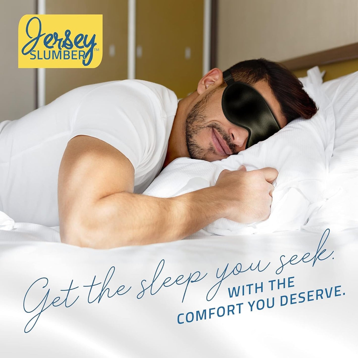 100% Silk Sleep Mask for A Full Night's Sleep | Comfortable & Super Soft Eye Mask with Adjustable Strap | Works with Every Nap Position | Best Sleeping Aid/Blindfold/Gift, Blocks Light Jersey Slumber