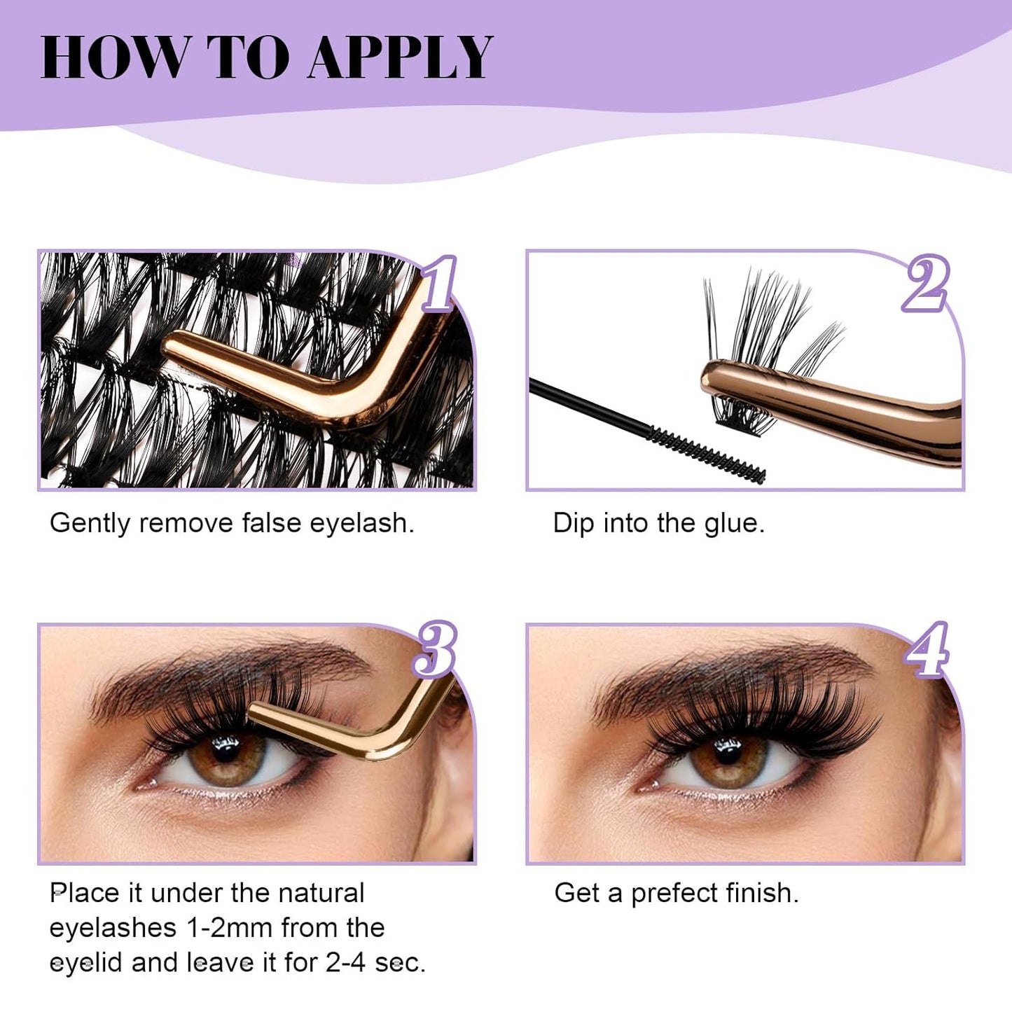 B&Qaugen Manga Lash Clusters DIY Individual Lashes 50D-D-10 300 PCS False Eyelash Cluster Manga Cluster 30D 40D 50D D Curl Eyelash Extensions at Home (50D-D-10)