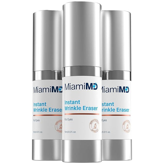 Instant Wrinkle Eraser (15ml) Face Serums for Anti Aging for All Skin Types - Anti Wrinkle Serum for Face & Neck - Face Cream for Fine Lines, Wrinkles, and Crow’s Feet - Fragrance Free - 3 PACK