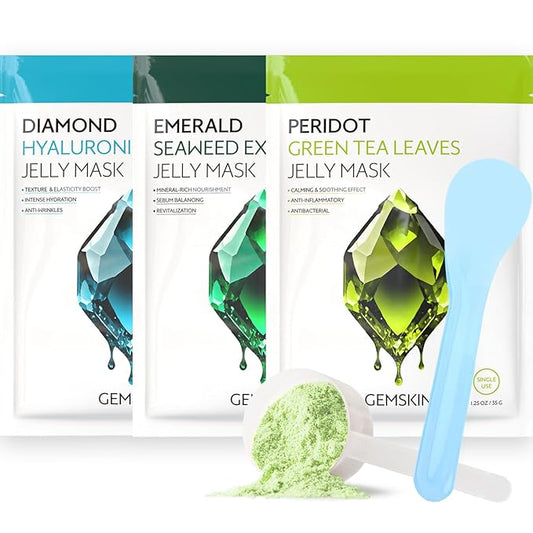 Jelly Mask set of 3 Combo Pack Peridot + Emerald + Diamond
