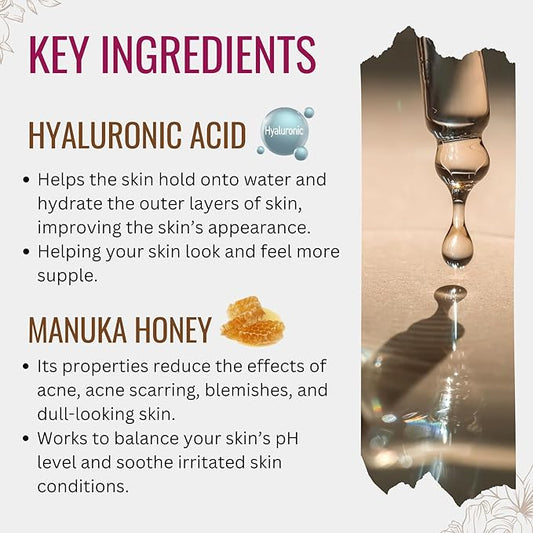 Manuka Honey Face Serum with Collagen, Hyaluronic Acid, & Pure Honey, by Manuka Lane