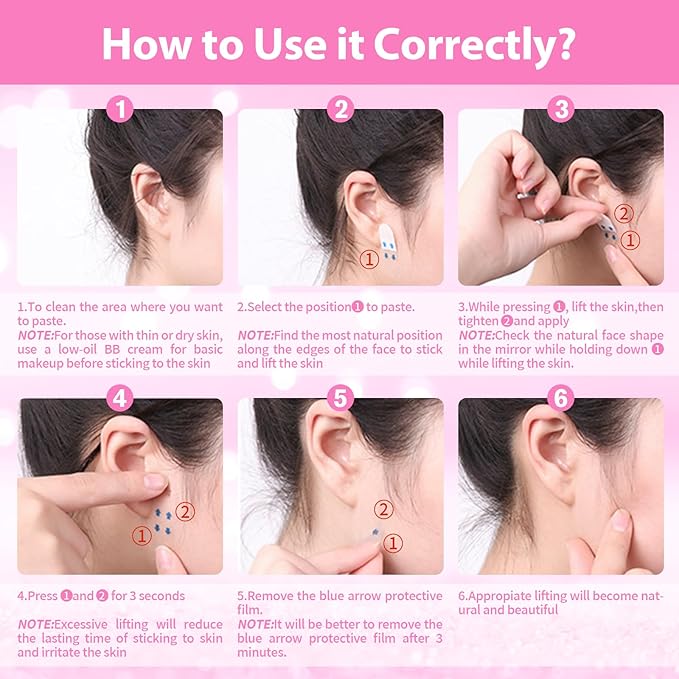 Face Lift Tape Invisible, 200PCS Face Tape Lifting for Instant Lift - Turkey Neck Tape, Double Chin & Jowls Corrector, Facial Contouring Tape for Eyes Wrinkles Sagging Skin