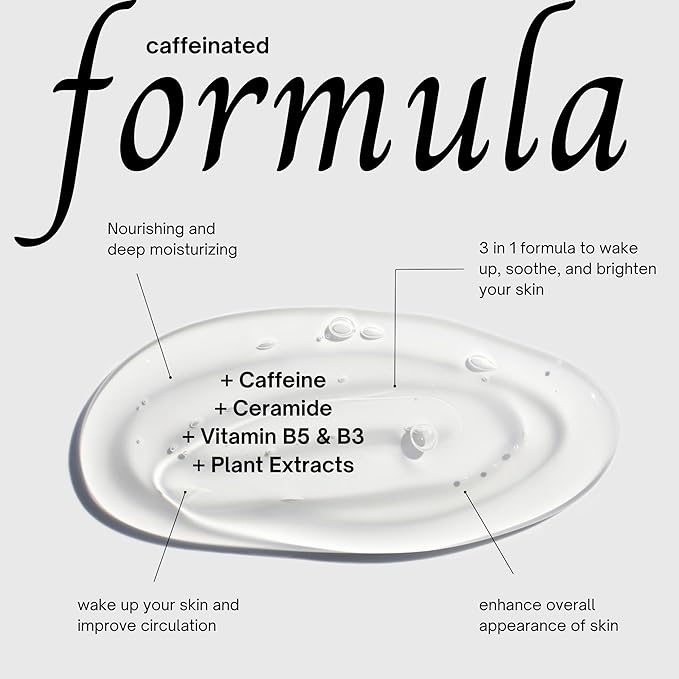 Everyday Caffeine Facial Treatment Mask - Caffeinated Formula with Ceramide, Plant Extracts, Cypress Essential Oil Ultra-Rich Formula, Men & Women Face Masks, All Skin Types (1 Sheet)