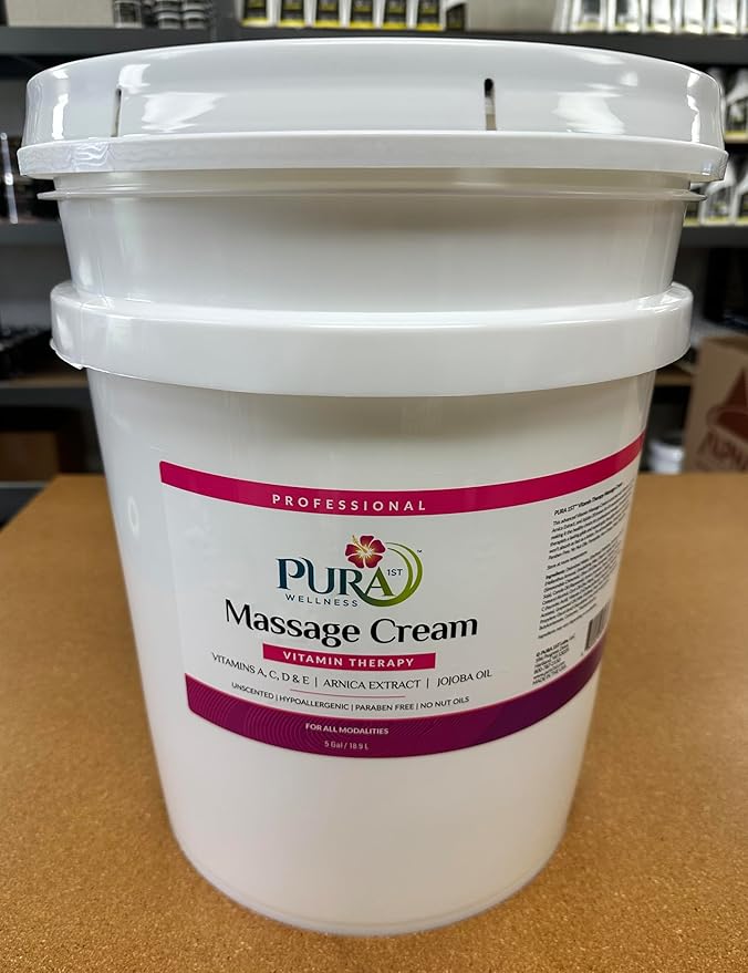 Vitamin Therapy Massage Cream, Massage Cream for Physical Therapy and Deep Tissue, Unscented, 5 Gallon