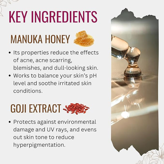 Bee Venom Face Serum for Face and Neck with Manuka Honey, Goji Extract and Vitamin E | Plant Based Formula | Carefully formulated to keep your skin young and healthy!