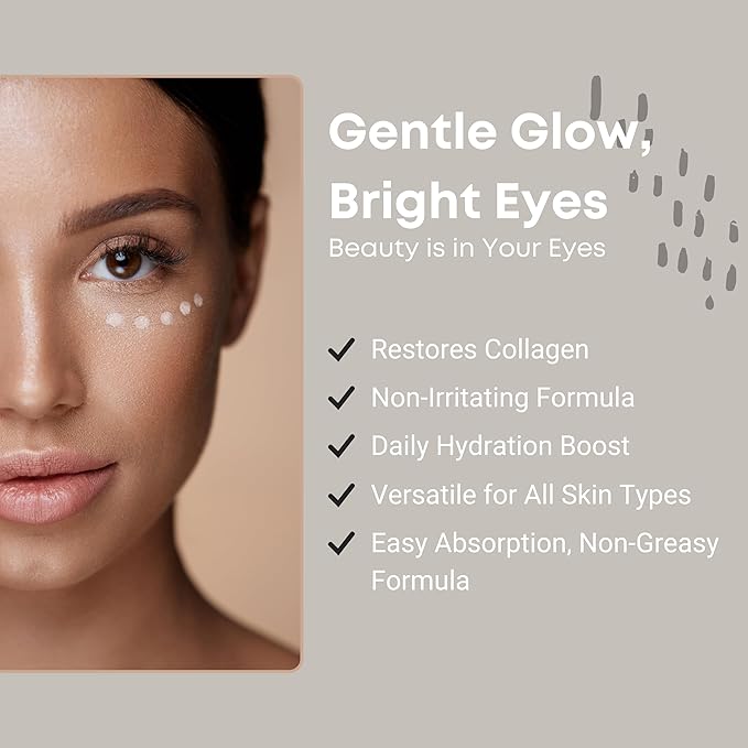 Dark Circle Eye Serum, 30mL, Hydrating and Brightening Under Eye Formula for All Skin Types, Lightweight, Made in Korea