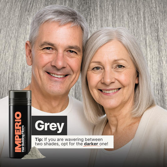 IMPERIO Hair Building Fibers for Thinning Hair - 26g Premium Hair Fibers for Women & Men in Hairdresser Quality - Hair thickening in less than 20 seconds (Gray)