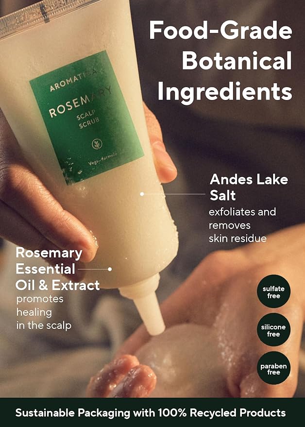 AROMATICA Rosemary Scalp Scrub (2 Pack) 5.82oz / 165g, Gift Set, Sulfate-Free, Silicone-Free, Vegan, Scalp Cleansing with Salt Granules, Invigorates and Exfoliates Scalp, Micro-Exfoliate