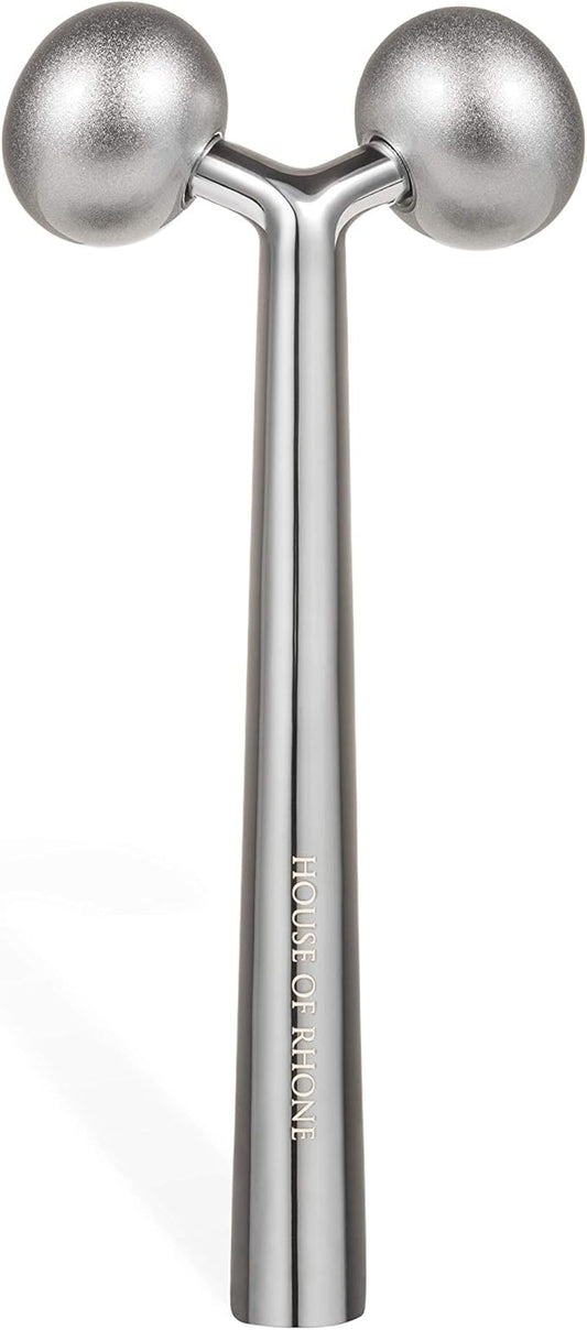 Facial Roller Massager, Cooling Metal to Contour and Reduce Puffiness, Face Lift, Anti-Aging, Skin Tightening & Botox Alternative, Reduce Wrinkles -Gua Sha Not Your Typical Jade Roller Massager