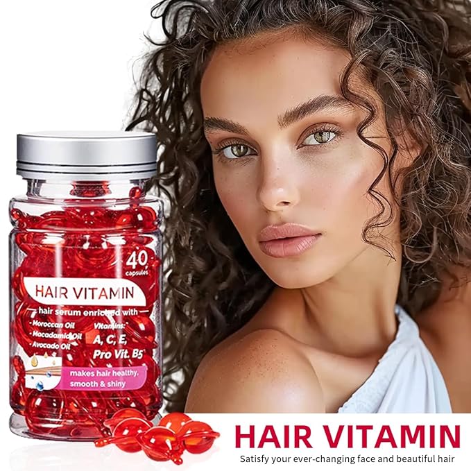 ENVISHA Hair Treatment Serum- No Rinse Moisturizing Capsules with Argan Jojoba Oils - Enriched with Vitamins A, C, E & Pro-Vitamin B5 for Frizz Control and Shine- 40 Capsules