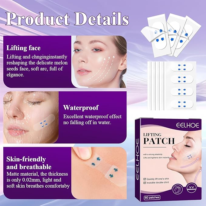 120PCS Invisible Face Lifter Tape, Makeup Instant FaceTapes, 2024 Upgraded Face Tape Lifting Invisible, Face Neck Lifter Tape for Double Chin Jowls Eyes Wrinkles Sagging Skin