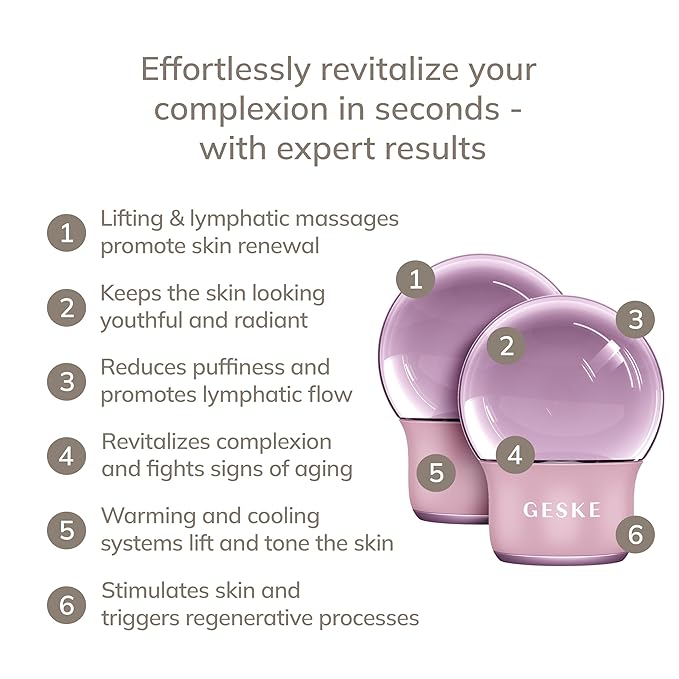 SmartAppGuided™ Cool & Warm Face & Body Massager | 7 in 1 | Multifunctional Massager | Face & Body | Battery-free Cooling & Warming | Firms, Relaxes & De-Puffs Skin | Globular Design