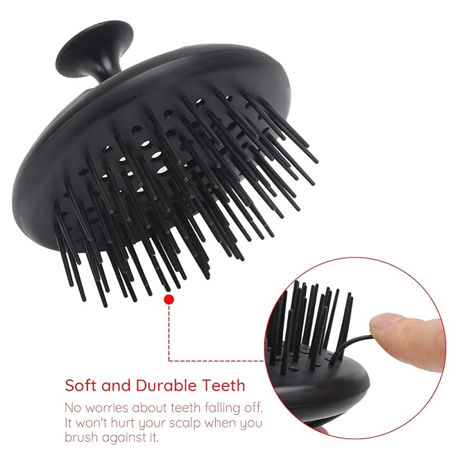 Segbeauty Dandruff Brushes, 2pcs 0.8 inches Long Hard Bristle Scalp Massage Brushes for Thick or Thin 2c to 3b Curly Hair, Shower Comb for Deep Cleaning Beard Pet Grooming Hair Care for Women Men