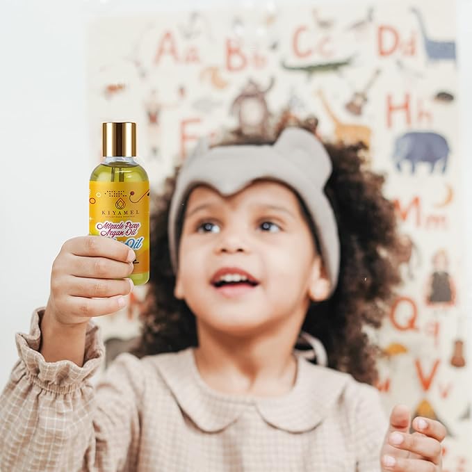 100% Pure Argan Oil for Babies, Baby Oil for Natural Softer Skin, hair, face and nails | Hydrating Vitamin E 6 Fatty Acids for Eczema, Skin Aging, Stretch Marks, Wrinkles, and Under Eye Bags.