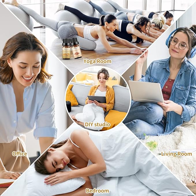 Sedbuwza Sandalwood Frankincense Essential Oil Set, Sandalwood Fragrance Oil Frankincense Scent Oil Set for Diffuser, Aromatherapy, Massage, Soap, Candle Making 2 x 10 ml