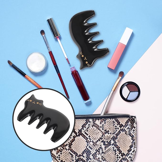 Masssage Comb Guasha Scraping Scalp Comb Body Massaging Board Gua Sha Massage Tool (Black)