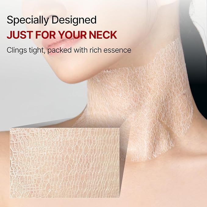 Wrinkle-fit Neck Mask 7EA + Boosting Roller - Neck Wrinkle Patches, Firming and Tightening Korean Deep Collagen Mask - NeckTargeted Mesh Sheet Mask and Face Roller for Lifting Sagging Skin
