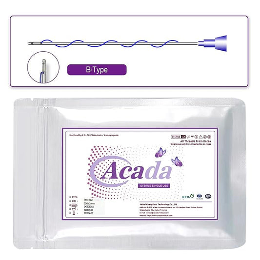 ACADA Pdo Threads for Eye Lift Face Lift Pdo Screw Threads for Eyes lift 30G25mm 40Pcs B-Type, Pdo Periocular Threads, Pdo Threads Eyes