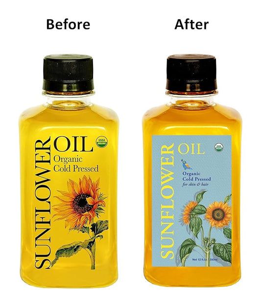 DAANA Sunflower Oil for Skin: Certified USDA Organic, Extra Virgin, Cold Pressed (12 fl oz)