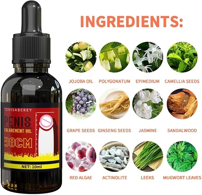 Massage Oil Enlargement Oil Increase Enlarge Gel Thicker Longer Stronger Large Size Enlarger Cream BLSEX for Men (F204-RED)