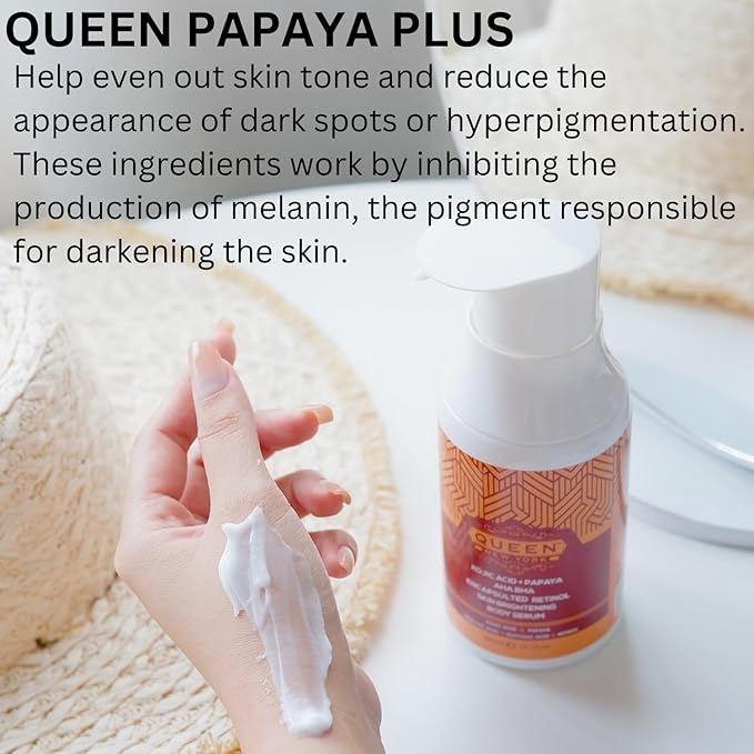 QUEEN NATURAL NEW YORK QUEEN PAPAYA PLUS | Kojic Acid+Papaya AHA BHA Plus Multi-Bright Body Serum (Pack of 1)