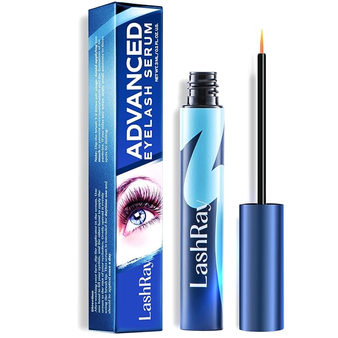 Premium Eyelash Growth Serum, LashRay Advanced Rapid Lash Serum for Eyelash Growth with Natural Formula - Boost Thicker, Longer Eyelashes and Eyebrows