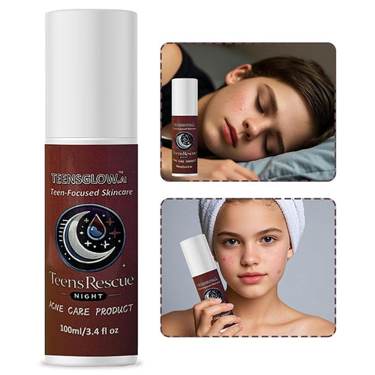 TeensRescue Night Acne Treatment Cream with Salicylic Acid, Lactic Acid, Vitamin E, Overnight Skin Repair