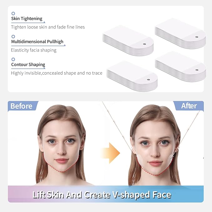 108PCS Neck Tape Lifting Invisible & Face Lift Tape Invisible - Instant Lifting Tape for Neck, Jowls & Double Chin, Face Tape for Sagging Skin | Reusable, Comfortable & Makeup-Friendly for Women