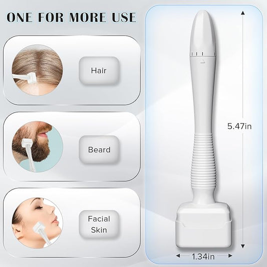 140 Titanium Microneedle Derma Roller,Microneedling Derma Stamp Pen 0.25mm,Derma Stamp for Men Women Home Use