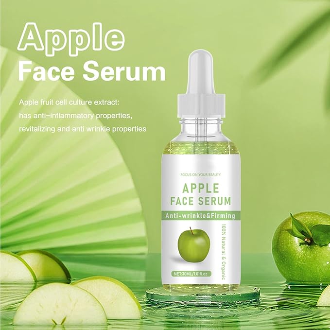 Face Serum for Women,Fruit Facial Serum with 24K Gold Foil and Apple Cell Culture Extract Anti Aging Moisturizer Skin Tone Even Anti Wrinkle Essence for Reduces Dulls & Fine Lines,1.02Fl Oz