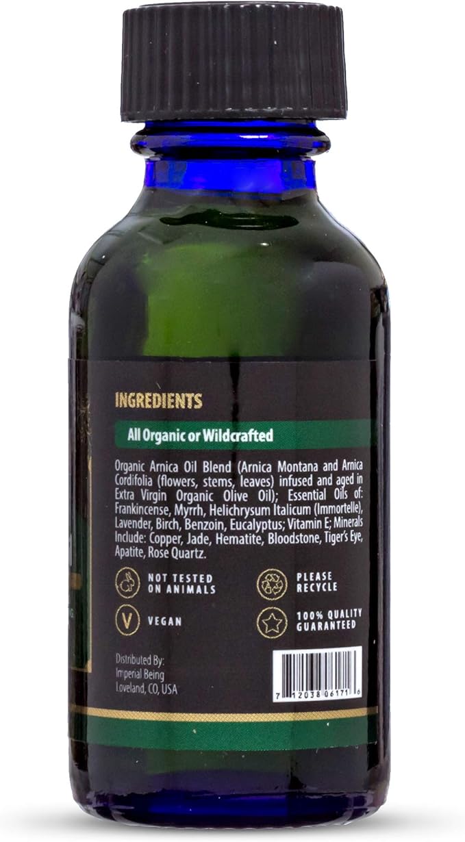 Royal Arnica Oil – Organic Herbal Blend for Muscle Recovery, Bruise Support, Joint Flexibility, Skin Vitality – Longer Lasting Than Arnica Cream or Gel – Infused with Essential Oils (1oz)