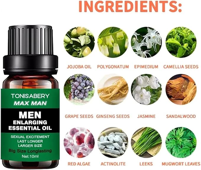 Massage Oil Enlargement Oil Increase Enlarge Gel Thicker Longer Stronger Large Size Enlarger Cream BLSEX for Men (MX-GRN)