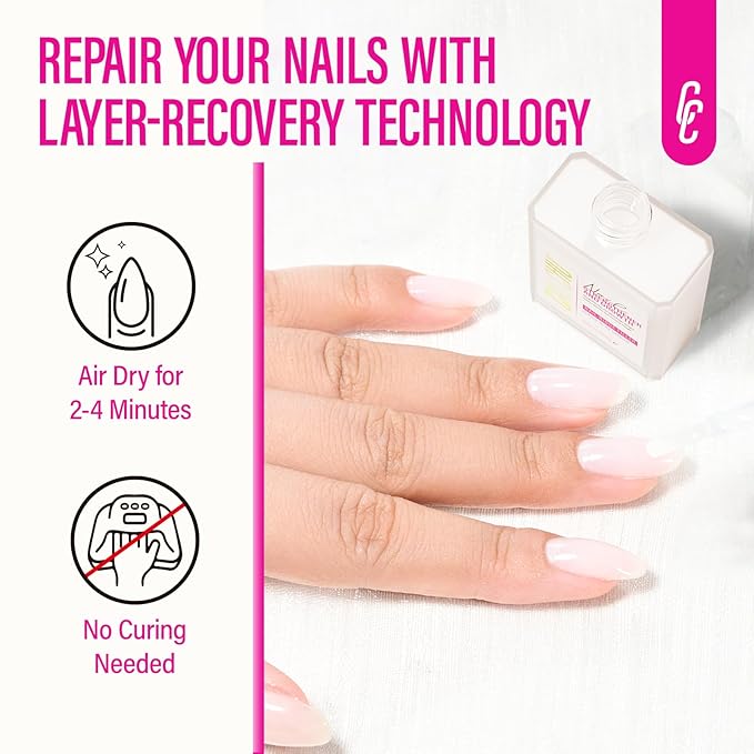Nail Hardener Extra Strong and Growth: Milky White Natural Nail Strengthener for Enthusiast - Polish Hardener Ridge Filler Concealer for Damaged Nails 15ml