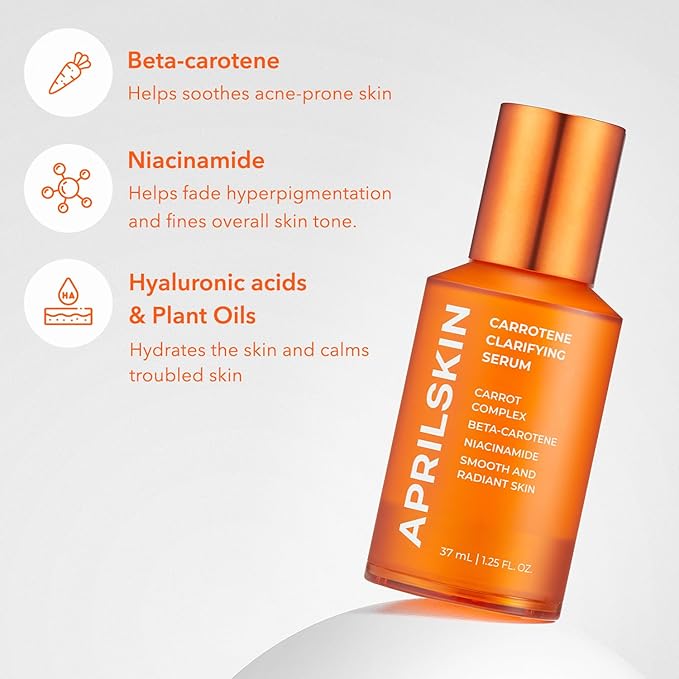 APRILSKIN Trouble Soothing duo: Carrotene IPMP™ Clearing Solution and Carrotene Clarifying Facial Serum