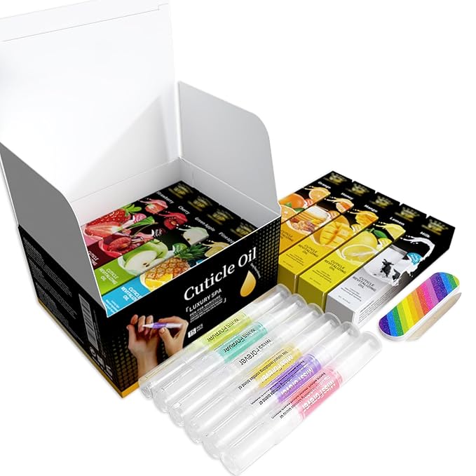 14+1 pcs Cuticle Oil Pen Bulk, Nail Oil Pen with Brush Pack Light Smell Natural Fragrance, 5ml / Tube Container Organic Plant Scented Soften Remover Care for Dry Cuticles Set