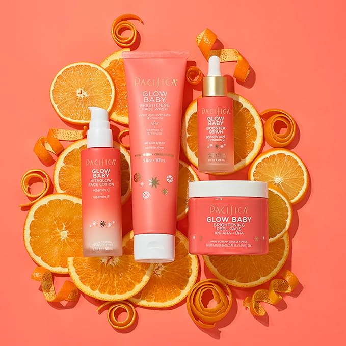 Pacifica Mini Glow Baby Brightening Facial Cleanser 1.4 oz – Vitamin C & Glycolic Acid (AHA) Face Wash– Daily Cleanser for Anti-Aging Exfoliating for Smooth, Even Glowing Skin Vegan Clean Beauty