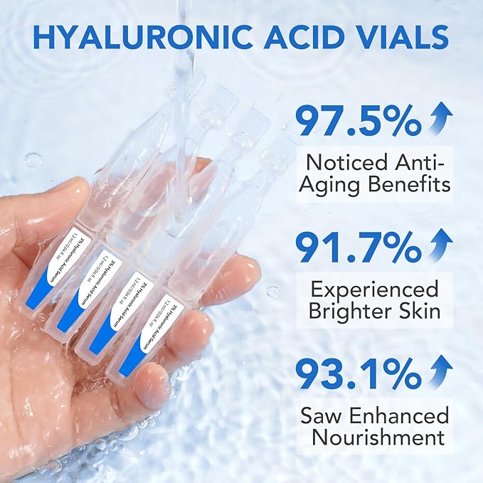3% Hyaluronic Acid Serum Ultra-Hydrating Vials,Hyaluronic Acid, Hyaluronic Acid Serum for Face Serum for Women Anti Aging Single-Use Hyaluronic Acid Tubes Vials(1 Box of 30)