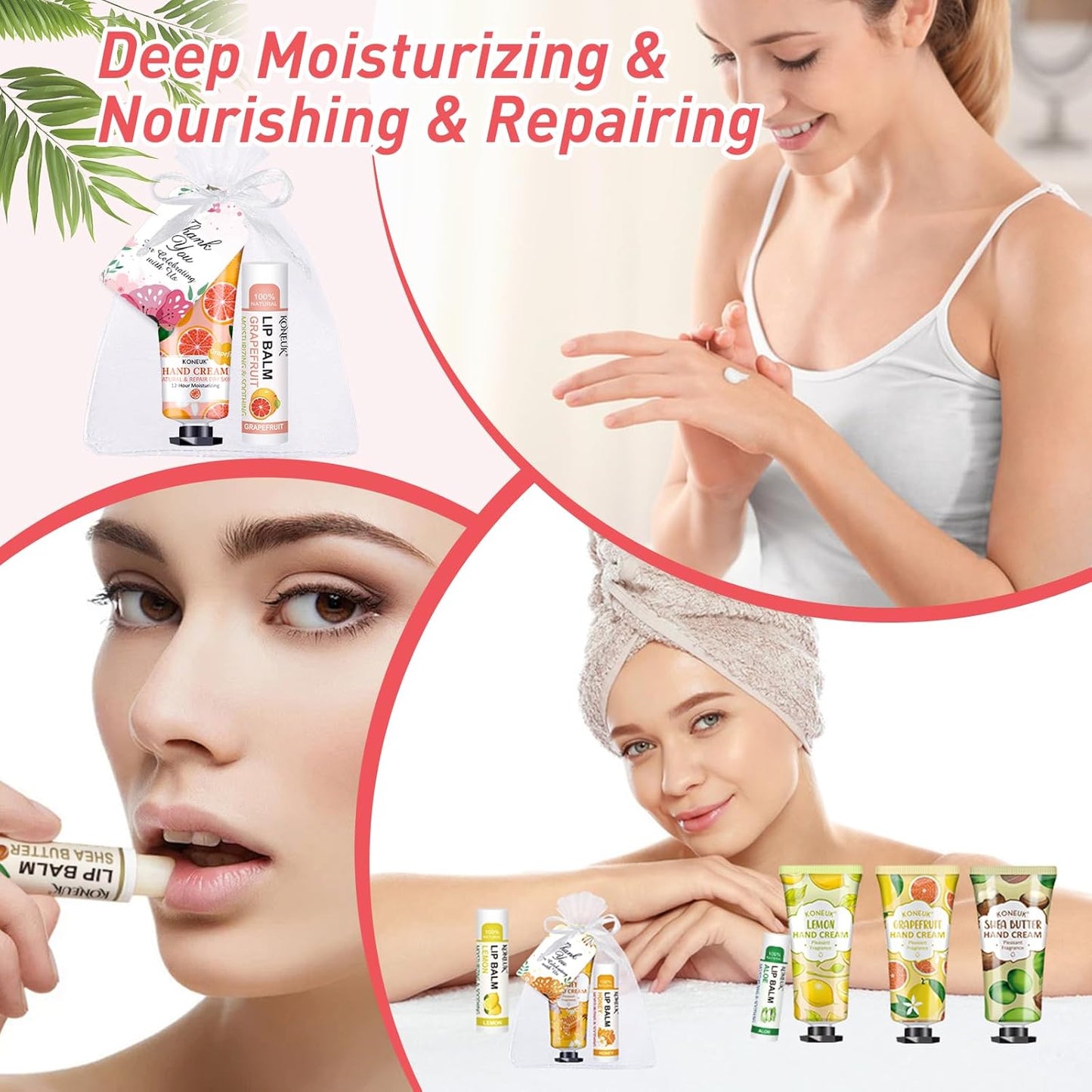 60 Pack Hand Cream Bulk and Lip Balm Bulk Sets, Bridal Shower Gifts, Bridesmaid Gifts and Baby Shower Party Favors for Guests, Employee Appreciation Gifts, Birthday Gifts and Small Gifts for Women