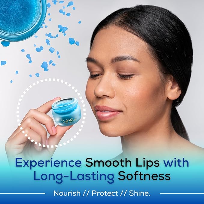 SoftBeso by AlignerOff Sugar Lip Scrub – Blueberry Lip Exfoliator & Moisturizer for Dry, Chapped Lips – Hydrating Sugar Scrub for Smooth Lips – For Men & Women – Ideal Mother’s Day Gift