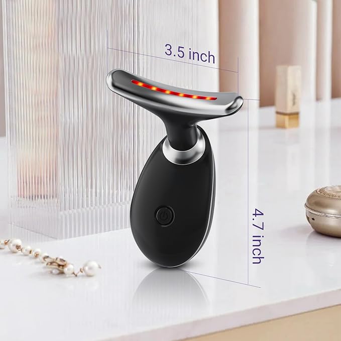 Neck Face Massager, Face Sculpting Tool, 3 Modes and Vibration for Facial Massager for Double - Chin Wrinkle,Daily Home Use Black